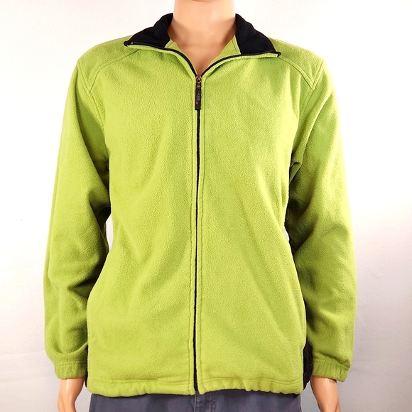 Izod Perform X Fleece Jacket Size L Lime Green - Picture 3 of 16